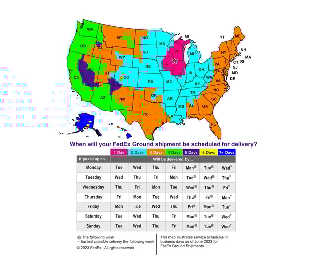 ShipingFAQFedExTransitMap